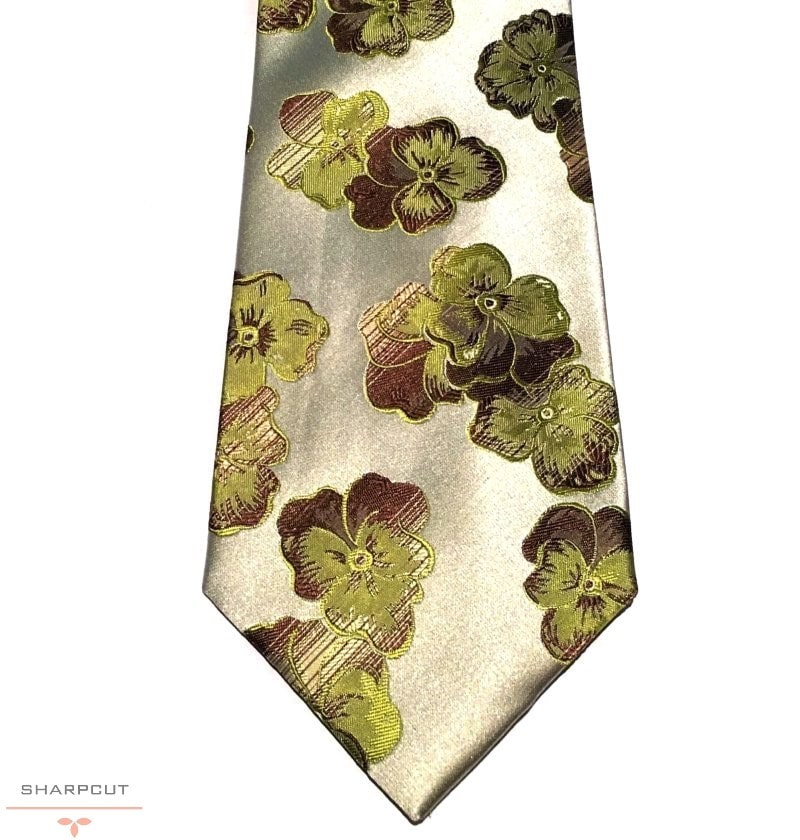 Green Flower Pure Silk Tie $29.99 sharpcut