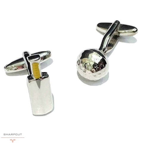 Cricket Bat Ball Cufflinks sharpcut