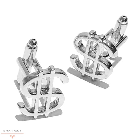 Dollar Sign Cufflinks sharpcut