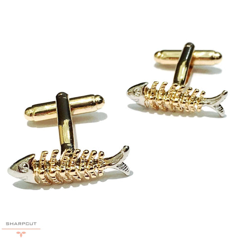 fish bone cufflinks sharpcut