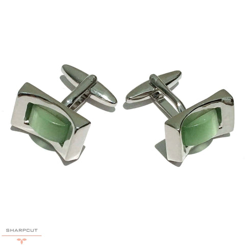 Green Stone Riviera Cufflinks sharpcut