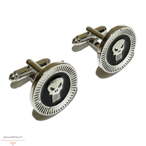 Punisher Skull Cufflinks sharpcut