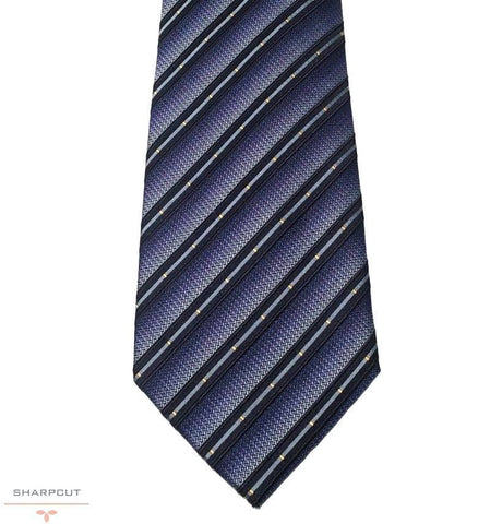 Distinct Navy Blue Pure Silk Tie sharpcut