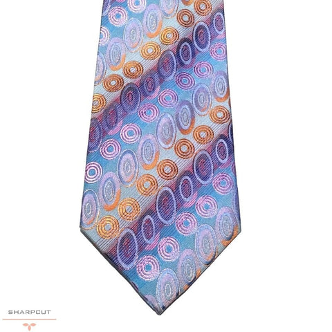 Orange Bold Circles Pure Silk Tie sharpcut