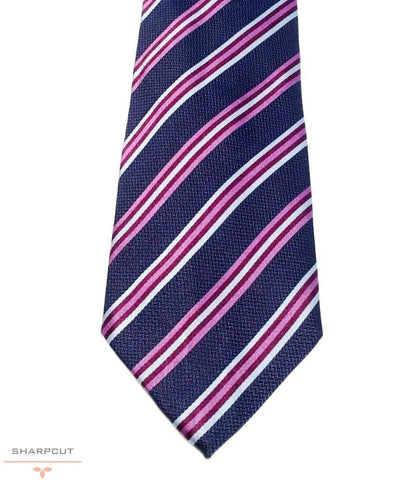 Purple Pink Ribbon Pure Silk Tie sharpcut