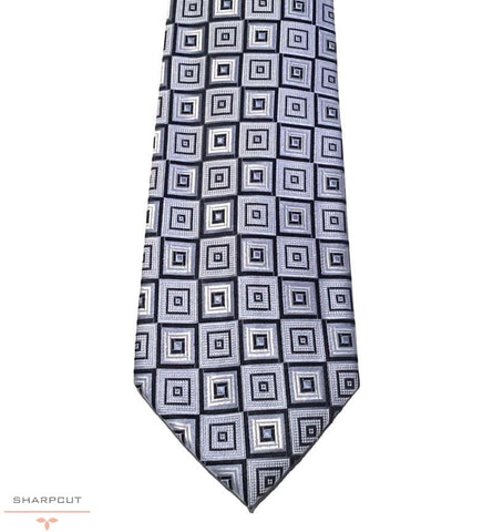 White Stepping Stones Pure Silk Tie sharpcut