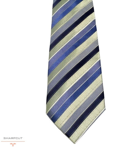 Yellow Blue Tuscan Pure Silk Tie sharpcut