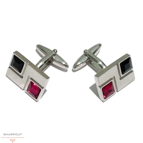 Red Black Stone Cufflinks sharpcut