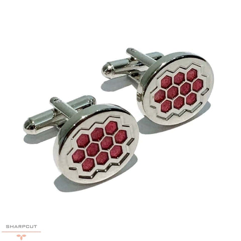 red decagon cufflinks sharpcut