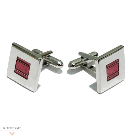 Red Glitter Cufflinks sharpcut