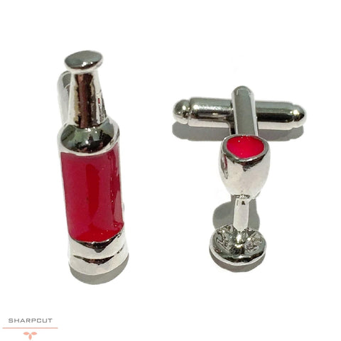 Wine Bottle Glass Cufflinks sharpcut